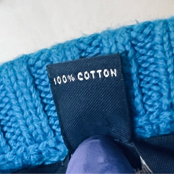 Land’s End Women's Cotton Drifter Cable Crew Neck Sweater Blue sweater 1X - Picture 7 of 9